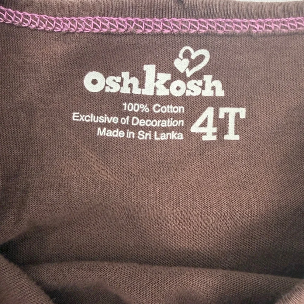 OshKosh Toddler Girls Embroidered Tree Shirt and Denim Skort Set 4T Brown Blue